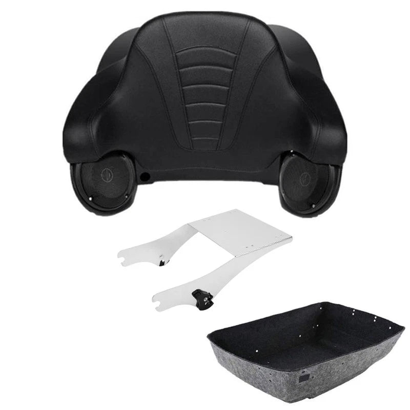 Trunk Luggage Backrest Mount Rack Speakers for Harley Touring (1997–2008)