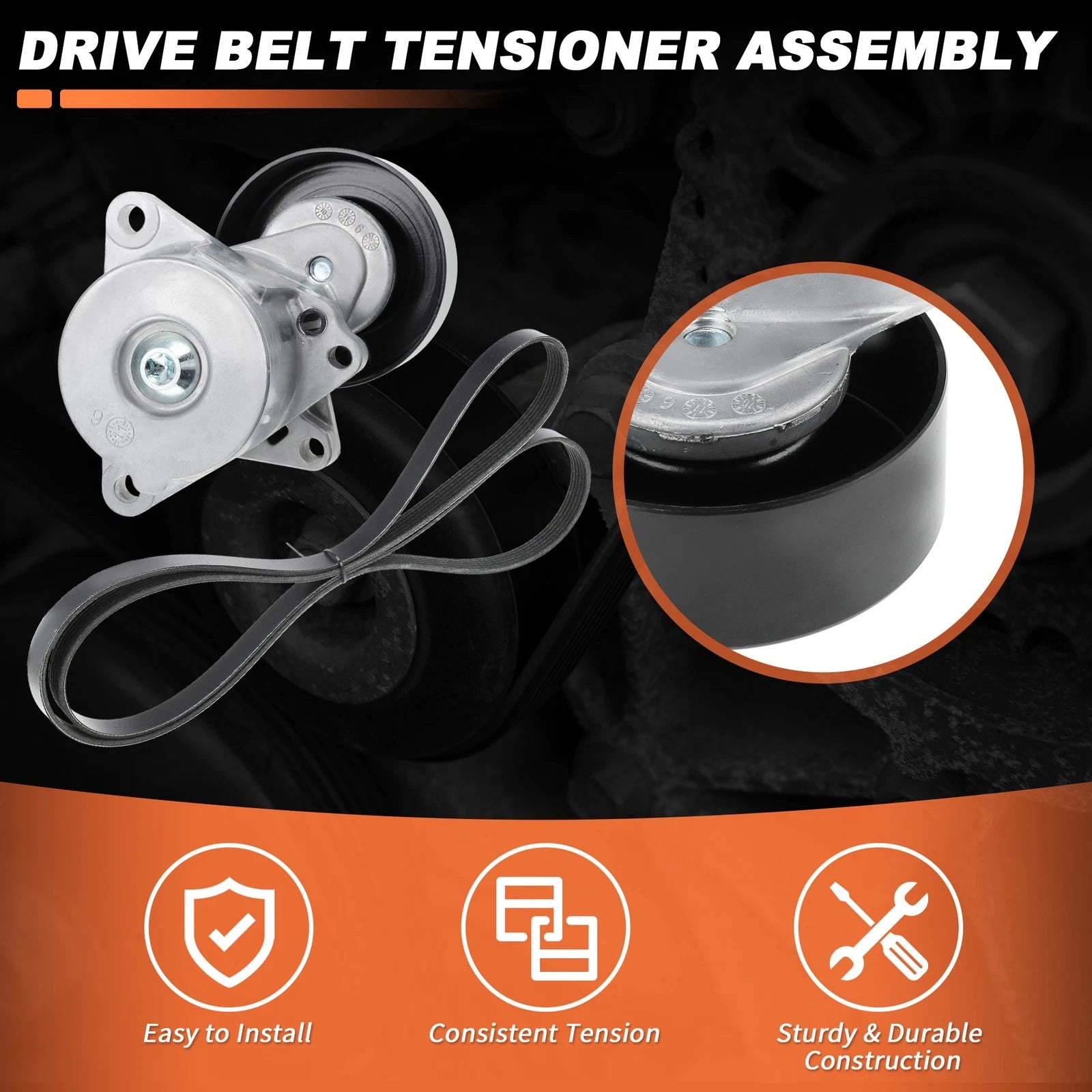 Drive Belt Tensioner Kit 90K-38284B for Nissan Altima (2007–2013) 2.5L