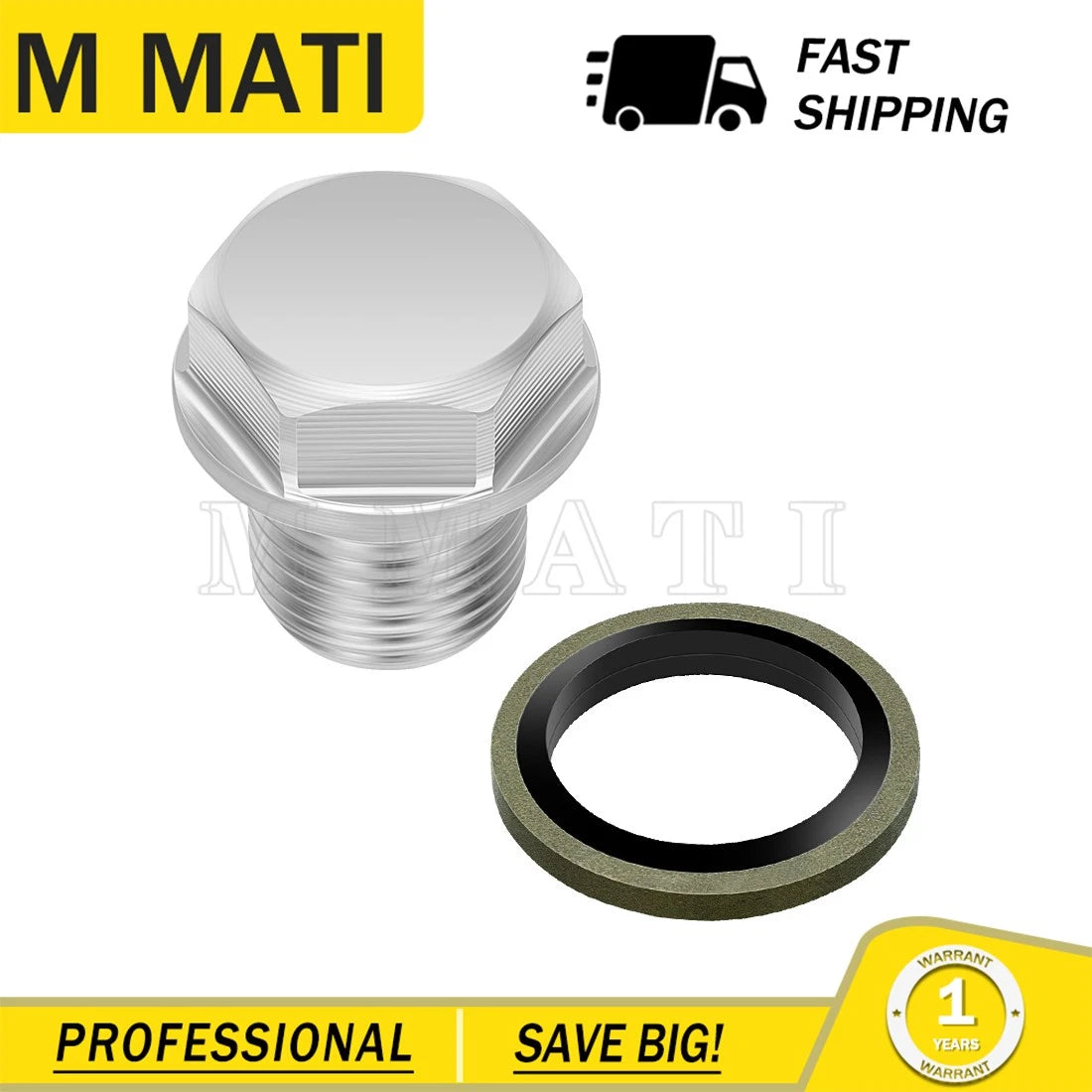 Oil Drain Plug Bolt Gasket for Suzuki GSX-R600 GSX-R750 GSX-R1000 (2001–2023) 09247-14036 09168-14004