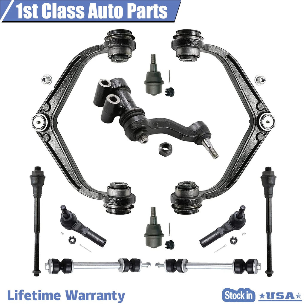 11pcs Control Arm Sway Bar Link Tie Rod End Kit for Silverado Sierra (2011–2019)