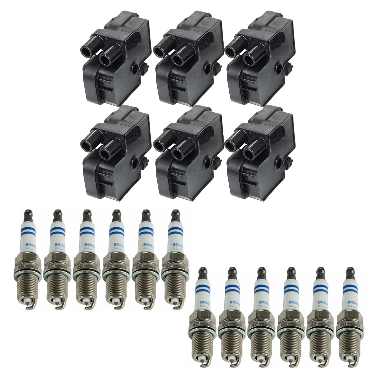 Set of 6 Ignition Coils for Mercedes-Benz W210 E320 V6 (1996–2002)