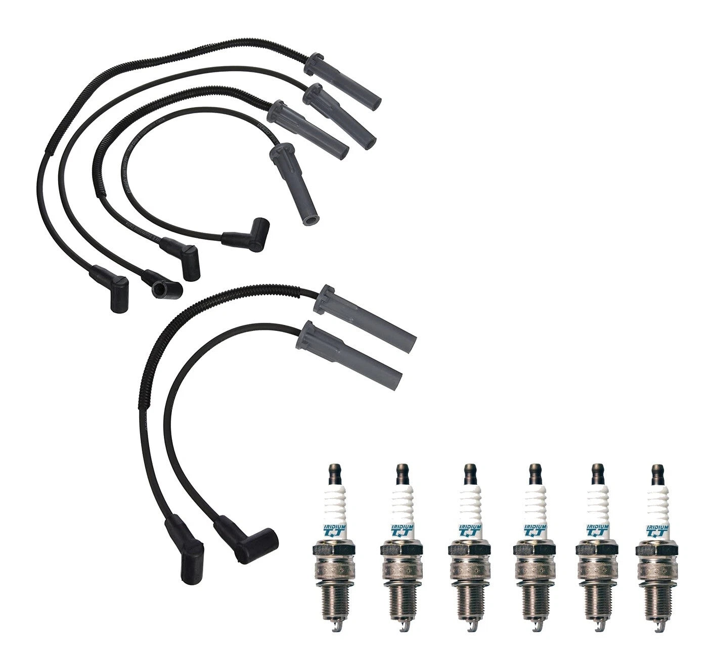 Denso 7mm Wire Set & 6 Iridium TT Spark Plugs for Dodge Chrysler Plymouth