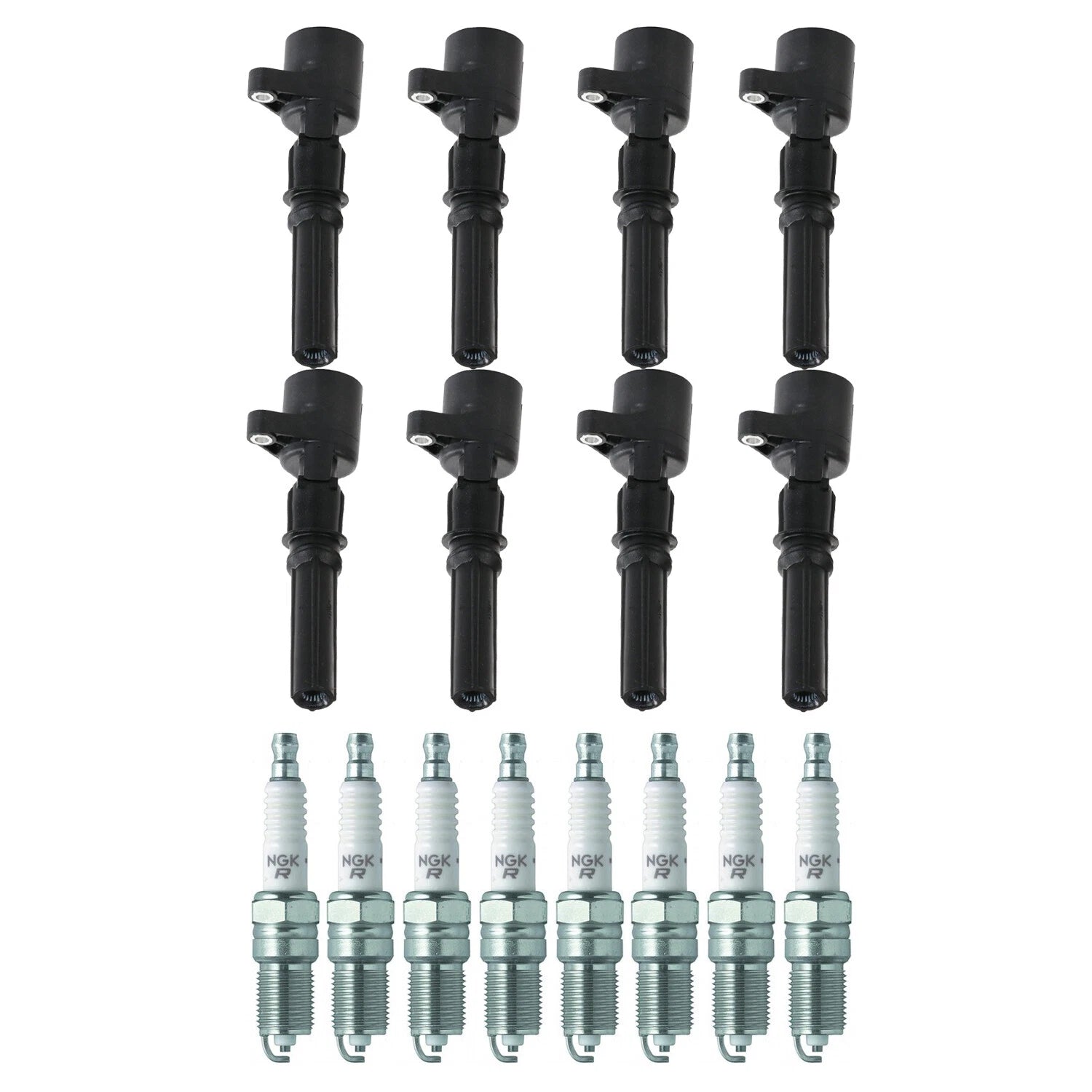 Set of 8 Ignition Coils & NGK V-Power Spark Plugs for DeVille F-150 Mustang V8