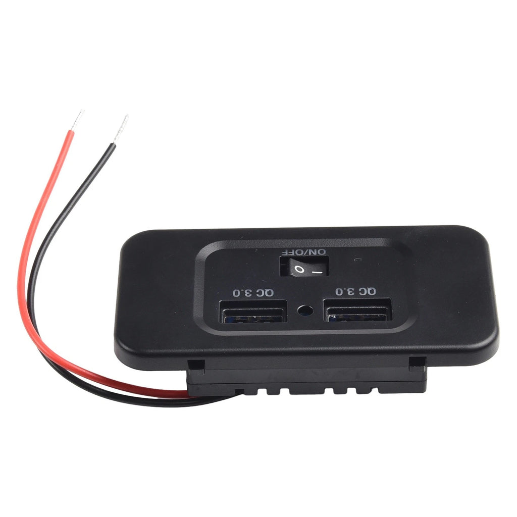 Waterproof Car Power Outlet Panel Mount with QC 3.0 Dual USB Ports (12V/24V)