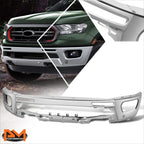 Steel Front Bumper Face Bar for Ford Ranger (2019–2024) w/ Park Sensor Holes Chrome