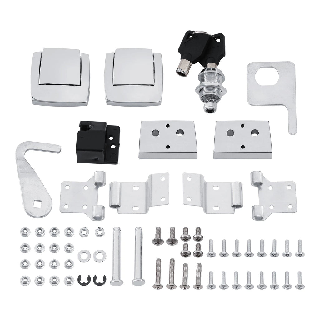 Chrome Trunk Latches Hinges Lock for Harley Electra Road Glide King (1988–2013)