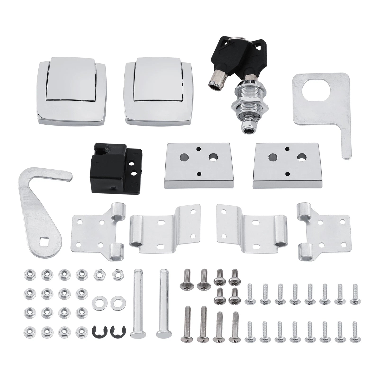 Chrome Trunk Latches Hinges Lock for Harley Electra Road Glide King (1988–2013)