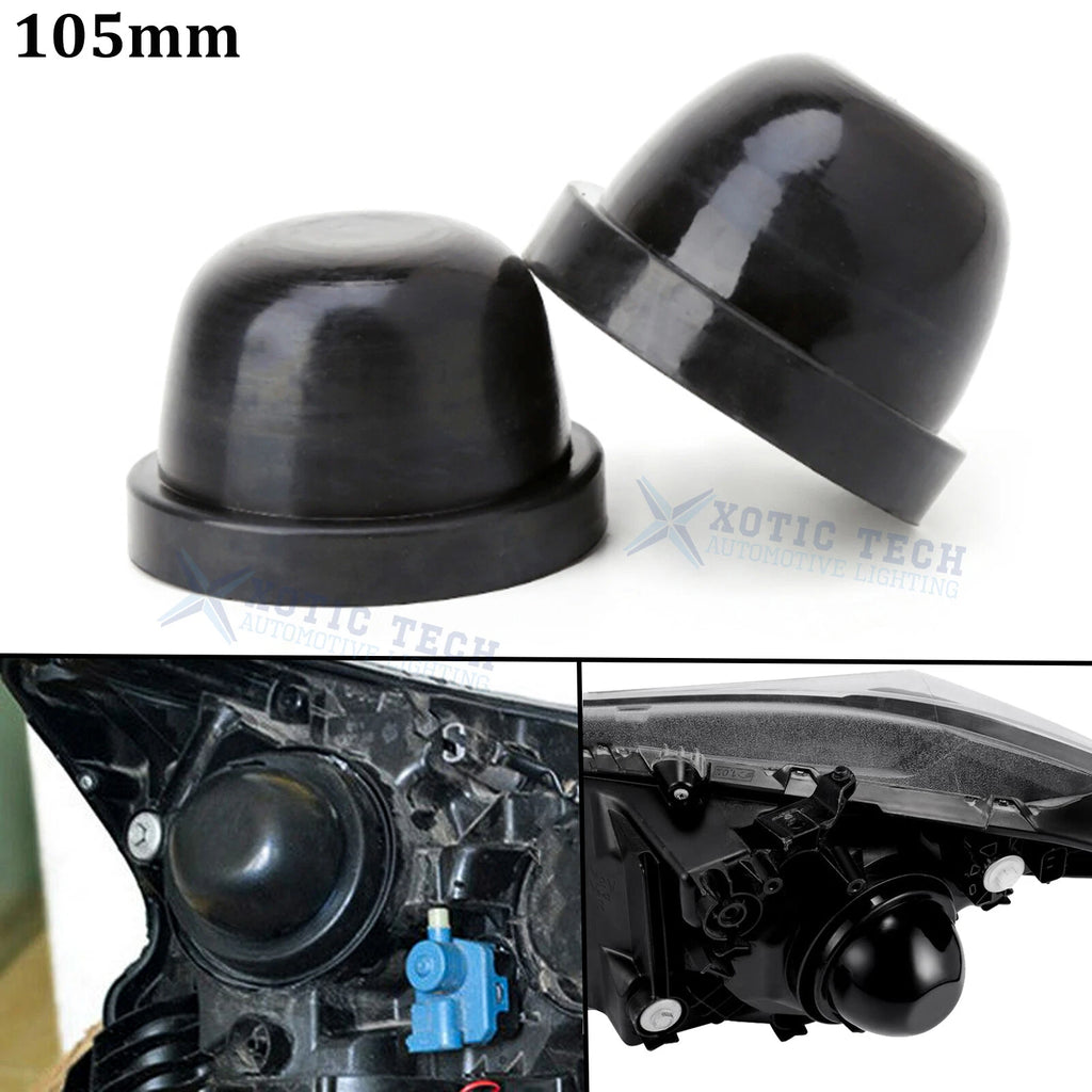 Dustproof Housing Seal Caps for HID Headlight Install Kit (105mm)