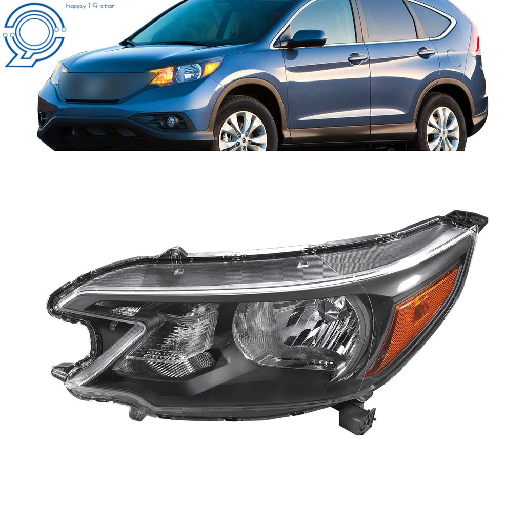 Halogen Front Headlights for Honda CR-V (2012–2014) Black Housing