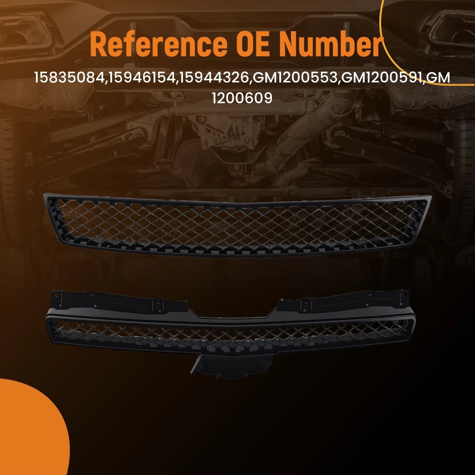 Front Upper and Lower Grille for Chevy Avalanche Suburban (2007-2014)