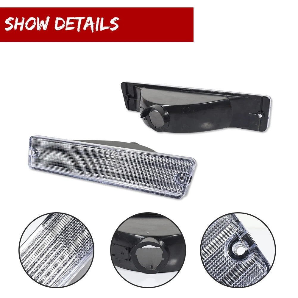 2X Clear Front Bumper Parking Signal Lights for Oldsmobile Cutlass Supreme (1981–1988)