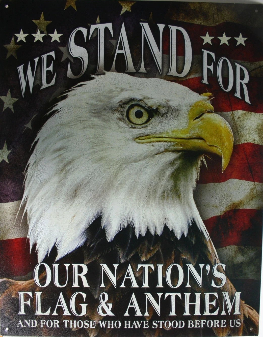 Tin Metal Sign for USA Flag (2175)