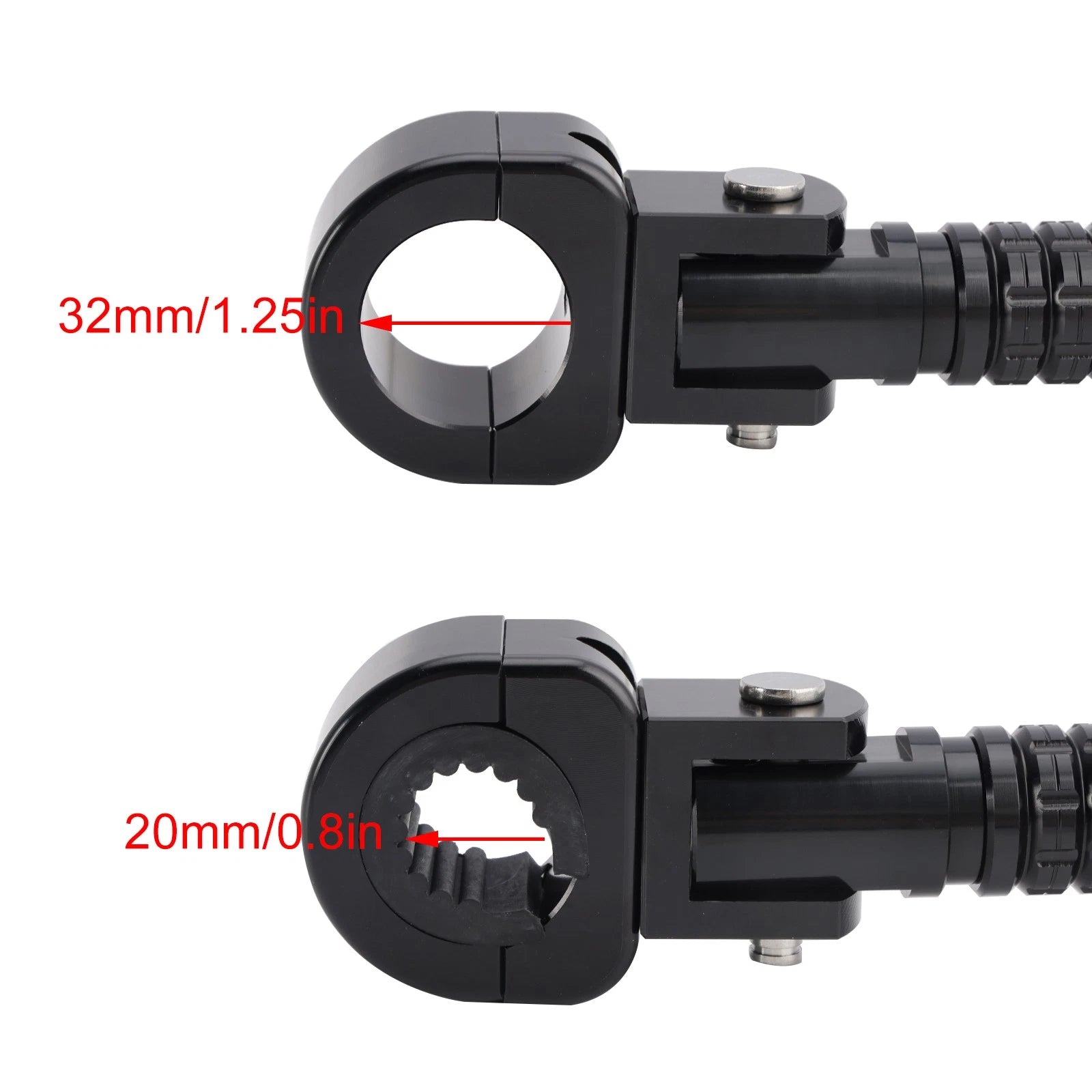 Universal Front Footrests Foot Pegs for Motorcycle 1.25" Bars