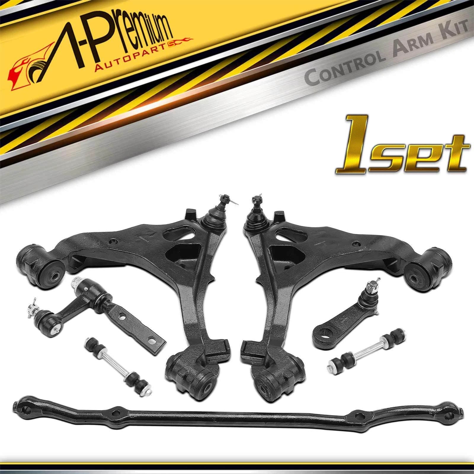 Set of 7 Control Arm Ball Joints & Idler Arms for Ford Lincoln