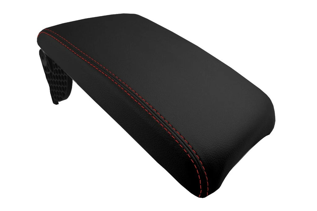 Leather Console Lid Armrest Cover for Toyota Camry (2012–2017) Red Stitch