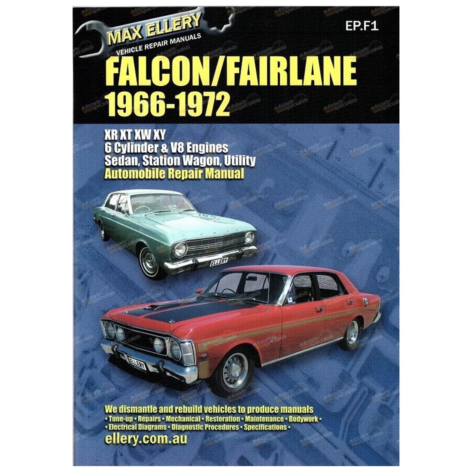 Workshop Repair Manual Ford Falcon Fairlane XR XT XW XY (1966-1972) GT Phase3