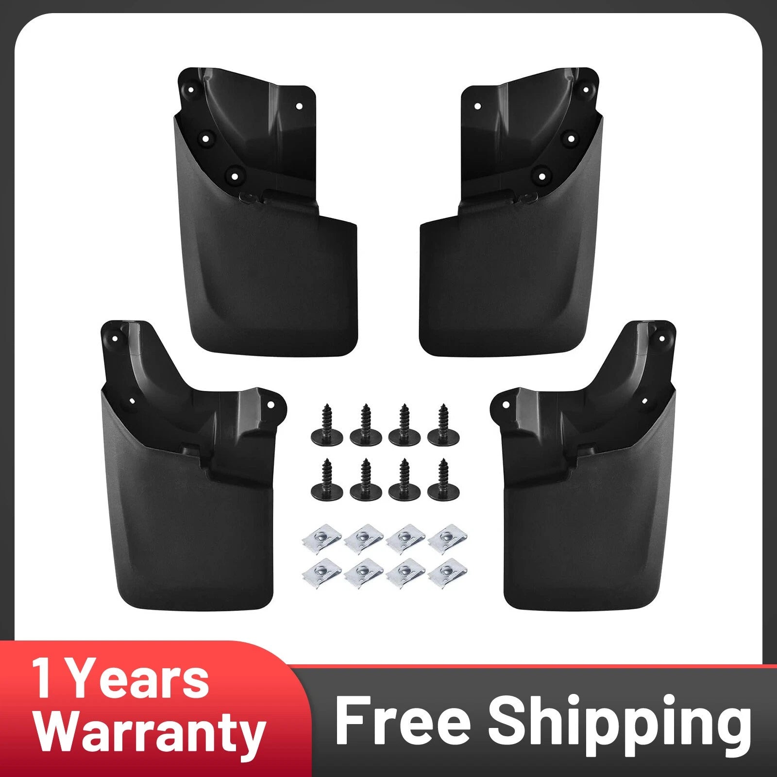 Splash Guards for Toyota Tacoma (2016–2022) Front Rear Black