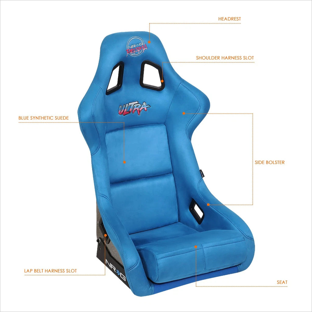 Prisma Fixed Back Racing Seat for NRG Innovations (FRP-302BL-ULTRA)