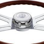 Wood Steering Wheel 18 Inch Flame 3 Spoke for Peterbilt Trucks (2010–2025)