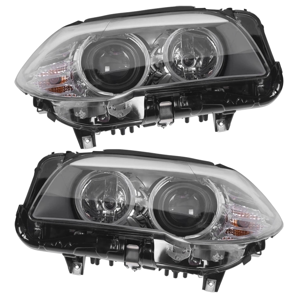 Set of 2 Halogen Headlight Assemblies for BMW 5 Series (2012-2013)