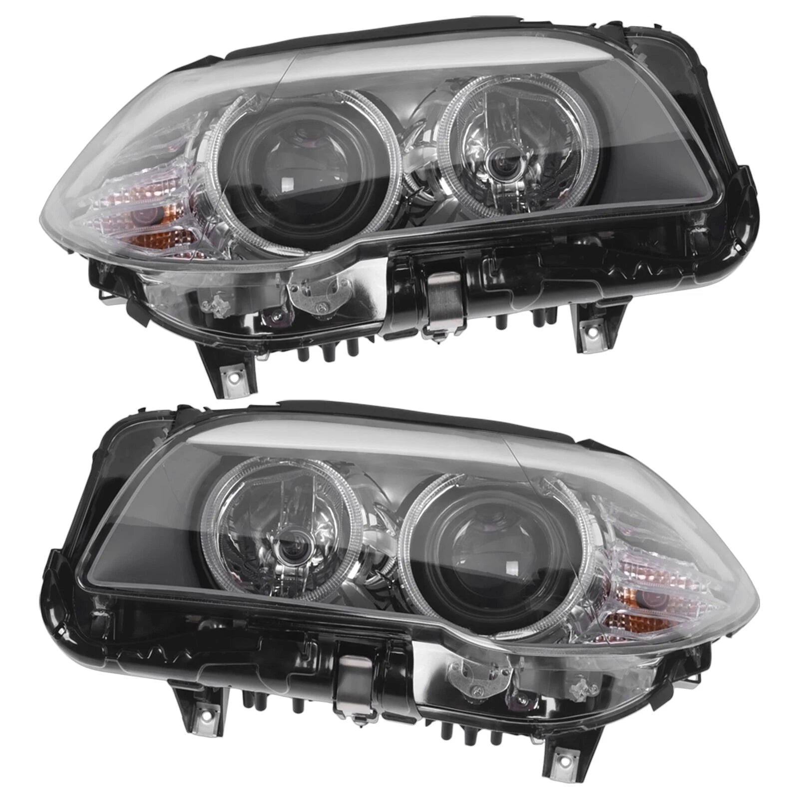 Set of 2 Halogen Headlight Assemblies for BMW 5 Series (2012-2013)