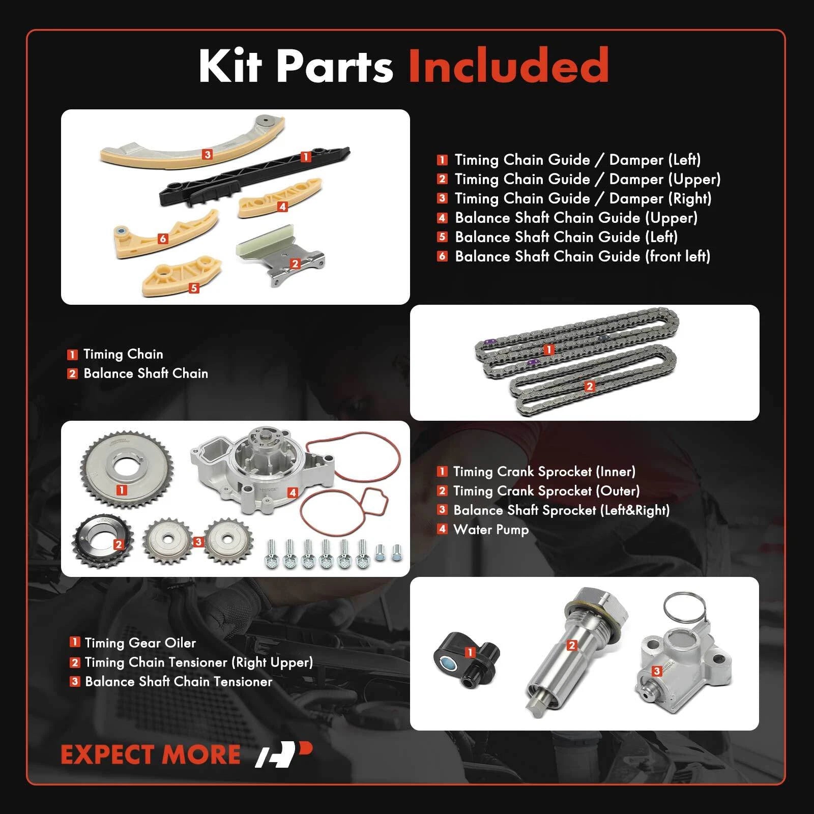 Timing Belt & Water Pump Kit for Chevy Malibu (2008–2012) Buick Regal (2008–2012)