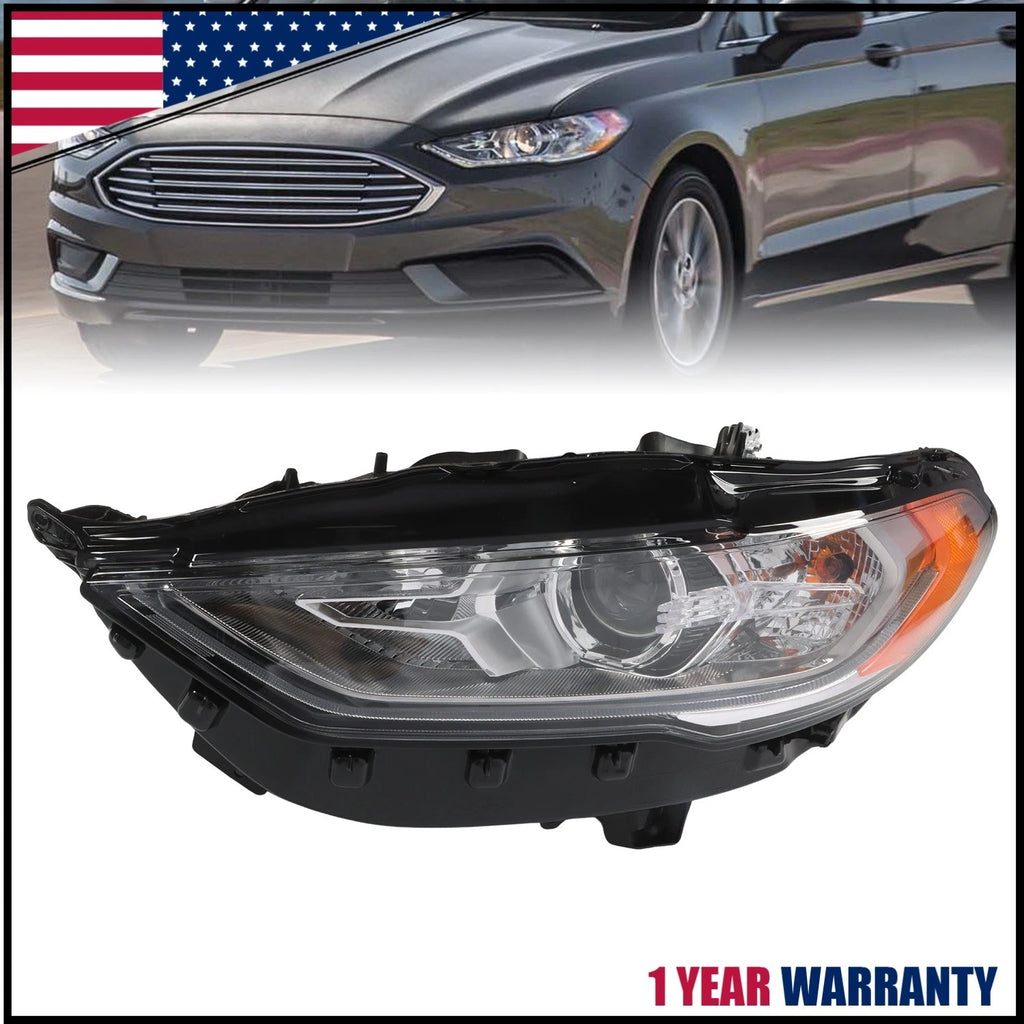 Driver Left Side Headlight Assembly for Ford Fusion (2017–2019) W/LED DRL Chrome