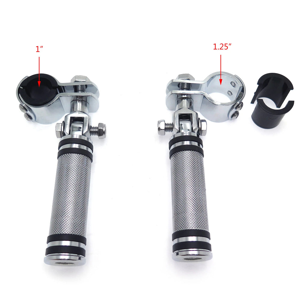 Chrome Diamond Foot Peg Clamp Footrest 1" 1 1/4" for Yamaha XV250 XV400 XV535