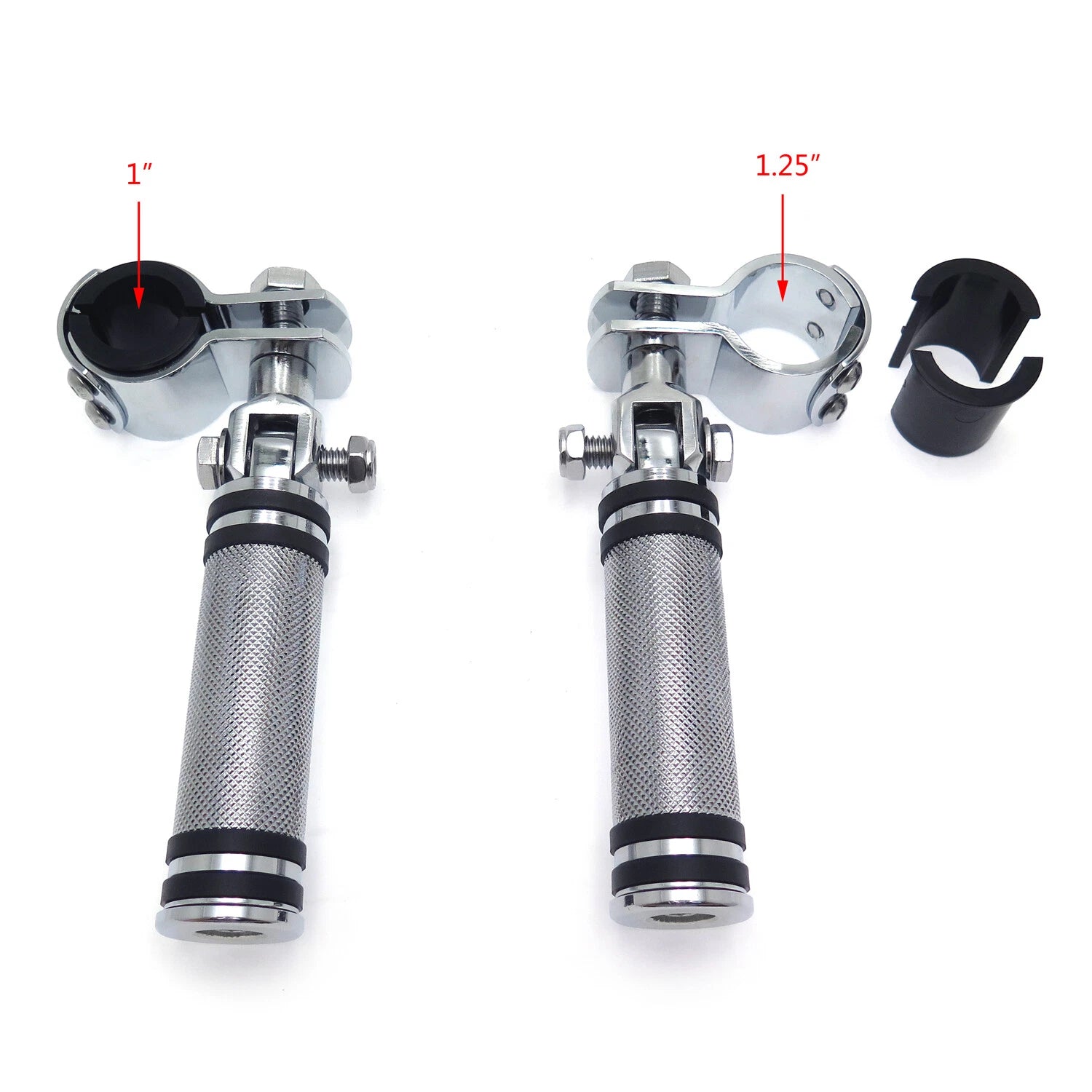 Chrome Diamond Foot Peg Clamp Footrest 1" 1 1/4" for Yamaha XV250 XV400 XV535
