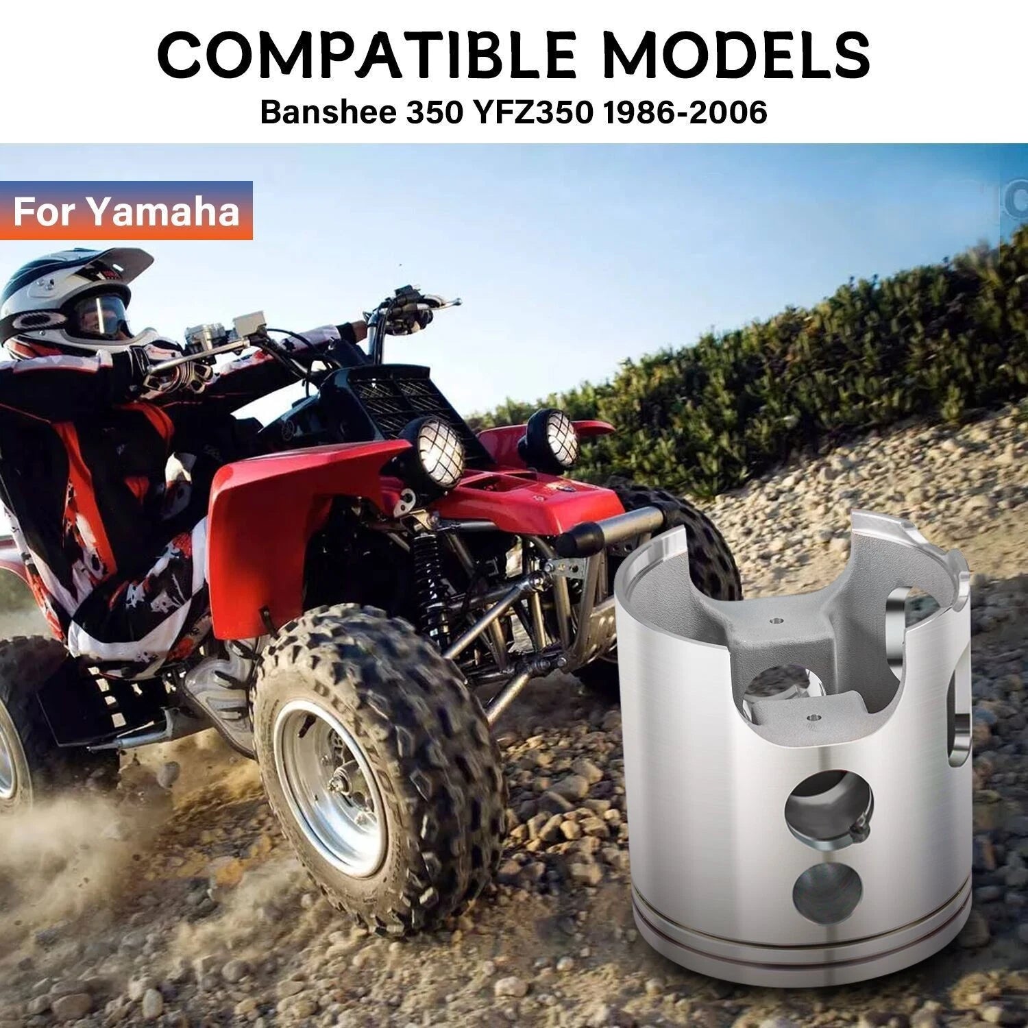Banshee 65mm Forged Pro Lite Piston Ring Kit for Yamaha YFZ350 (1986–2006)