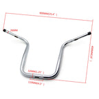 Chrome 16" Rise 1-1/4" Handlebar for Dyna (2006–Present) FXDWG, FXDF, Softail