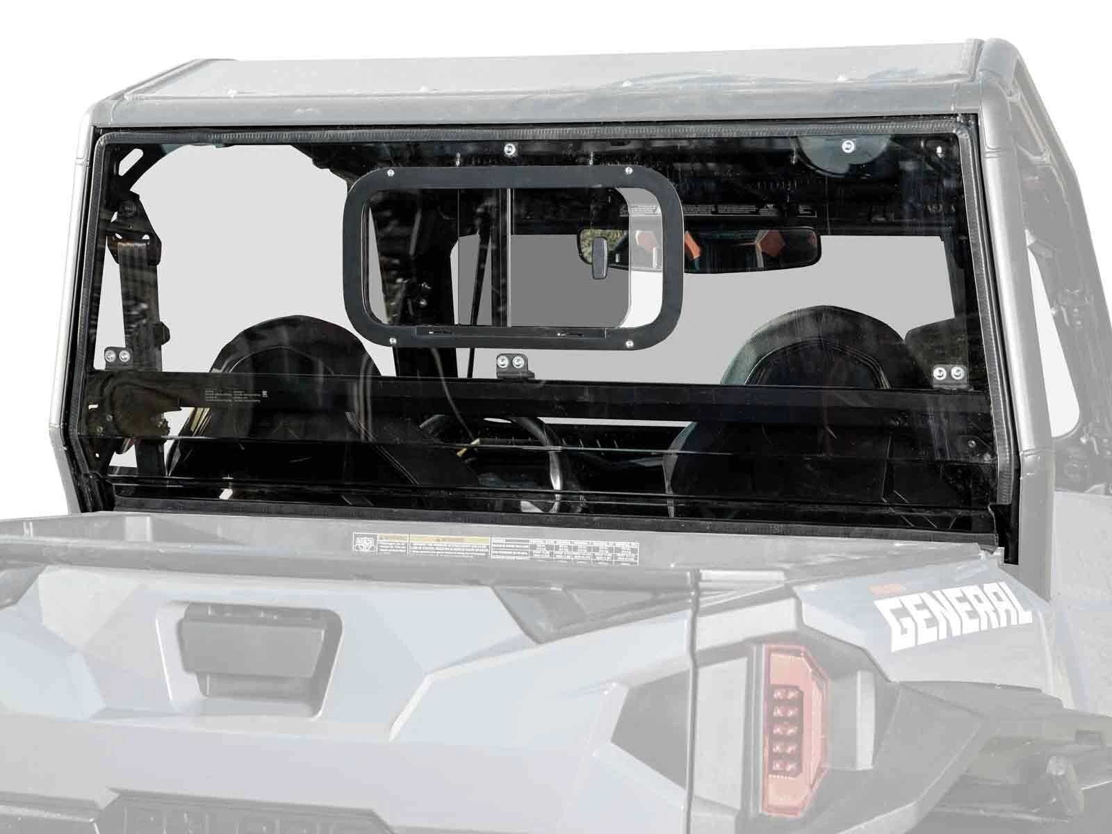 Light Tint Rear Windshield w/ Sliding Window for Polaris General 1000 (2016–2023)
