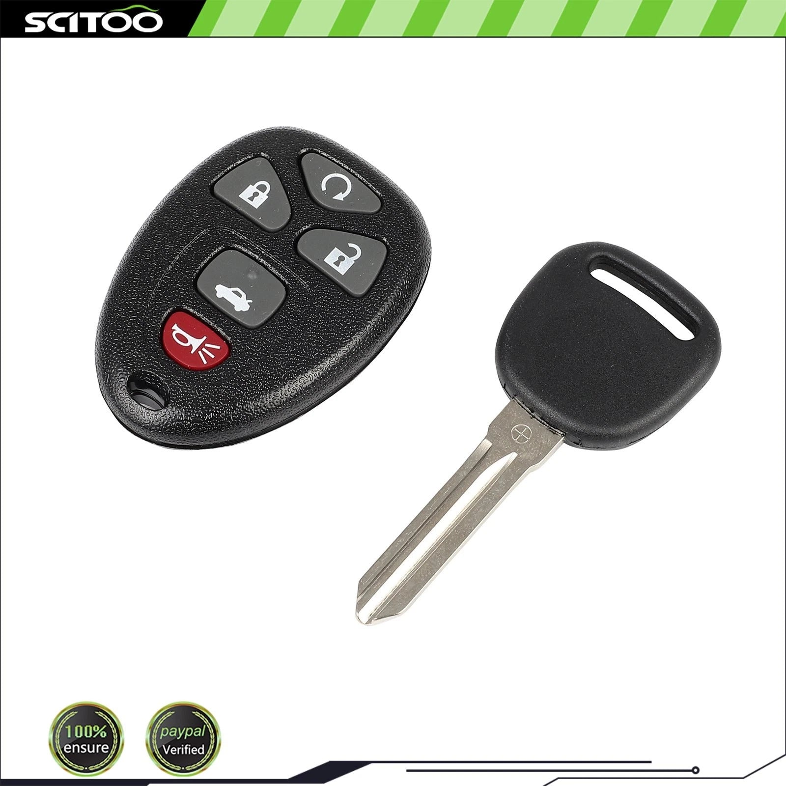 Remote Car Fob + Key for Chevrolet Malibu (2004–2008) KOBGT04A