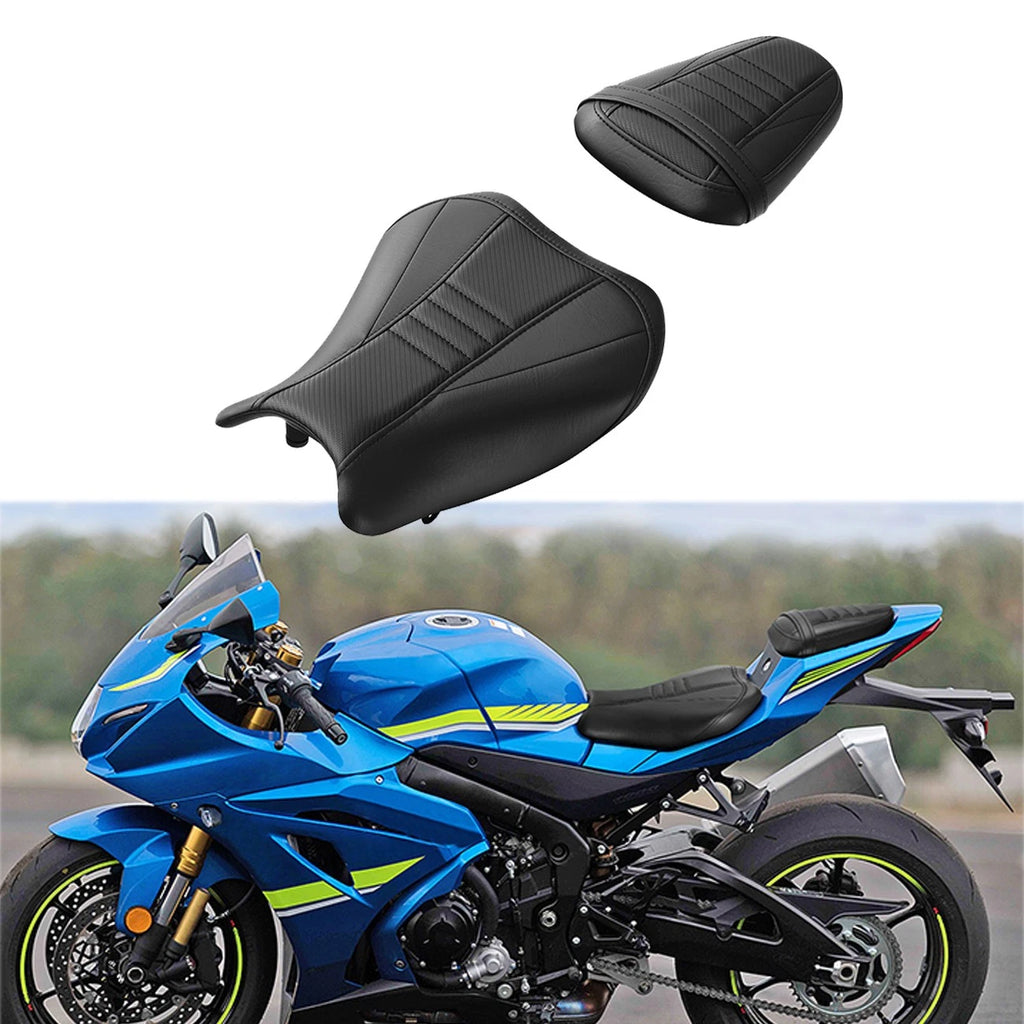 Black Rider Driver Passenger Pillion Seat for Suzuki GSXR1000 (2017–2024)