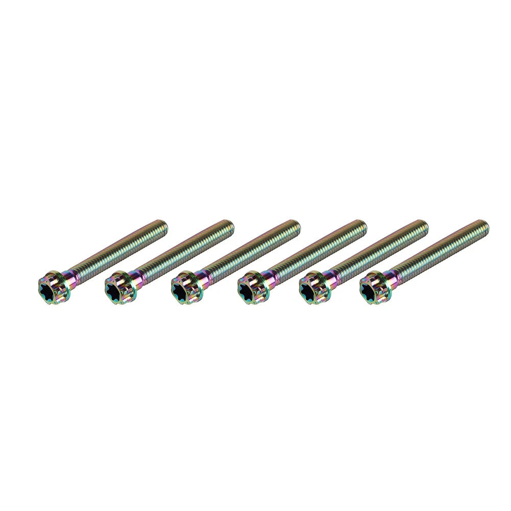Set of 6 Titanium M8x45mm Torx Head Flange Screws for Motorcycle