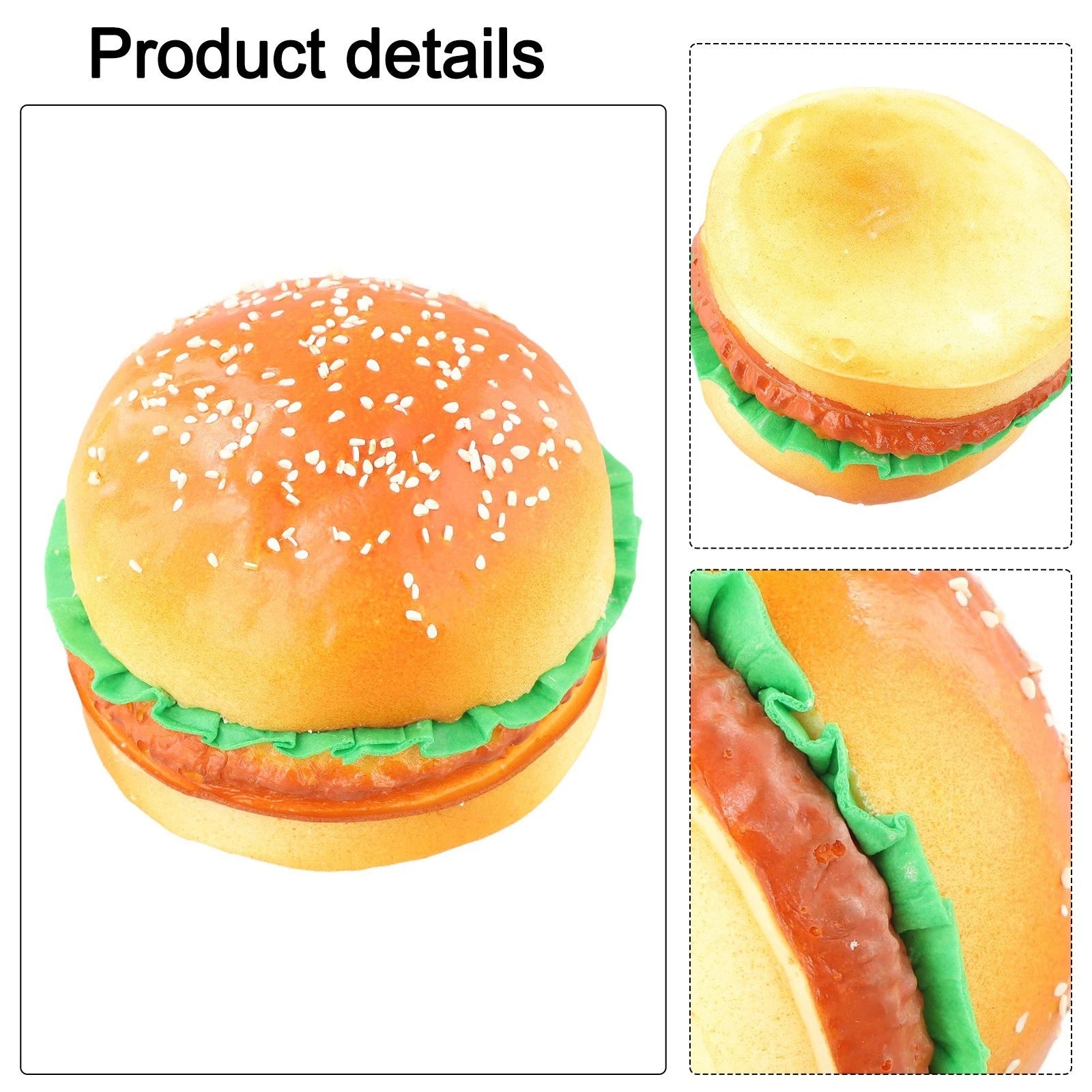 Set of 4 Fake Bread Hamburger Photography Props for Home Restaurant Decor