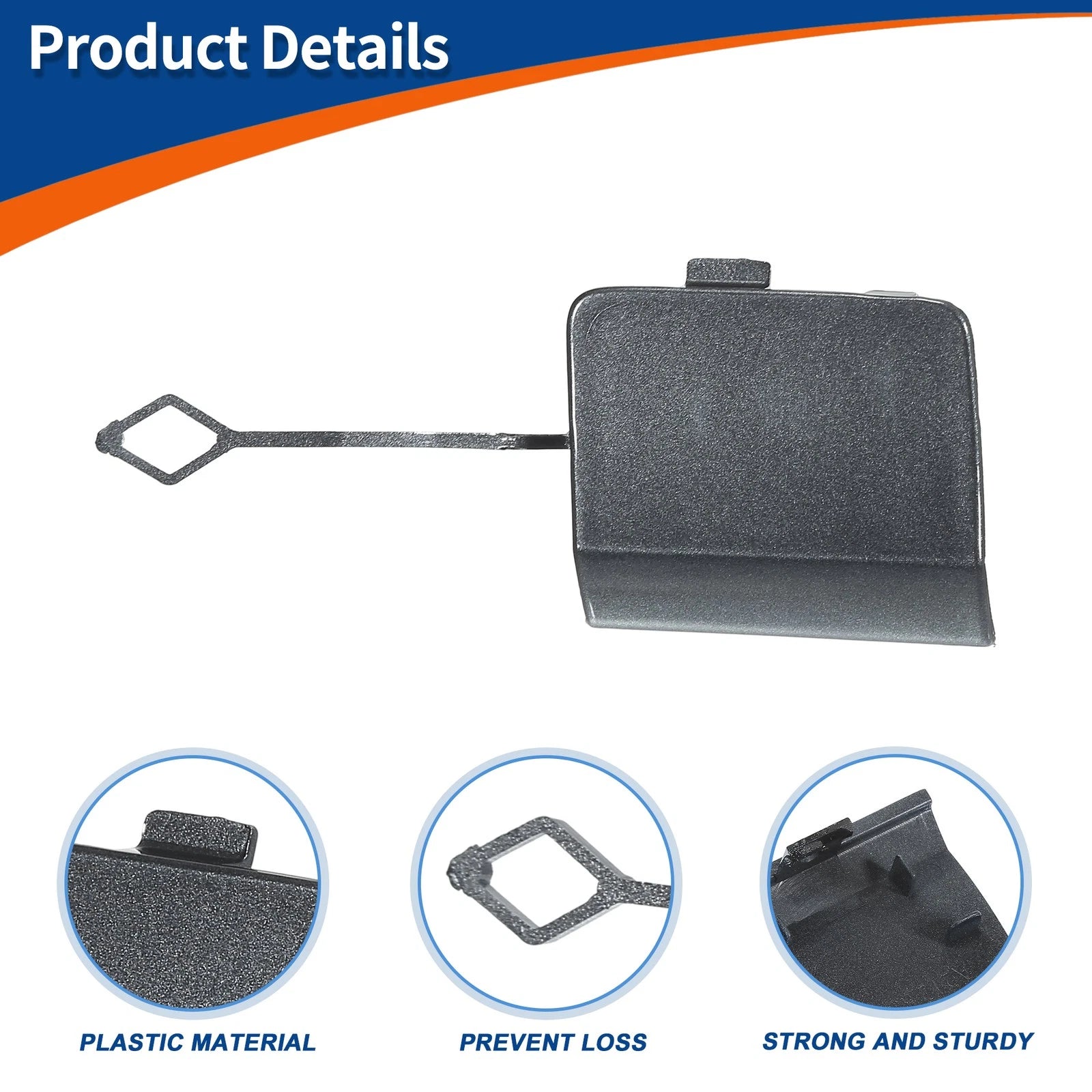 Rear Car Bumper Tow Hook Cover for Mercedes-Benz W212 E200 (2010–2016) No.A2128850726 Gray