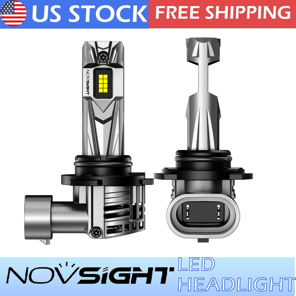 2X 9006 HB4 LED Headlight Bulbs for NOVSIGHT (18000LM, 6500K)