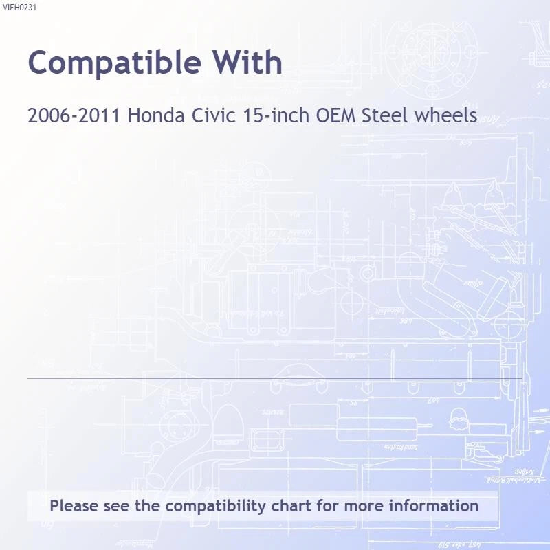 Hub Caps 15 Inch Full Wheel Covers Set for Honda Civic (2006–2011)