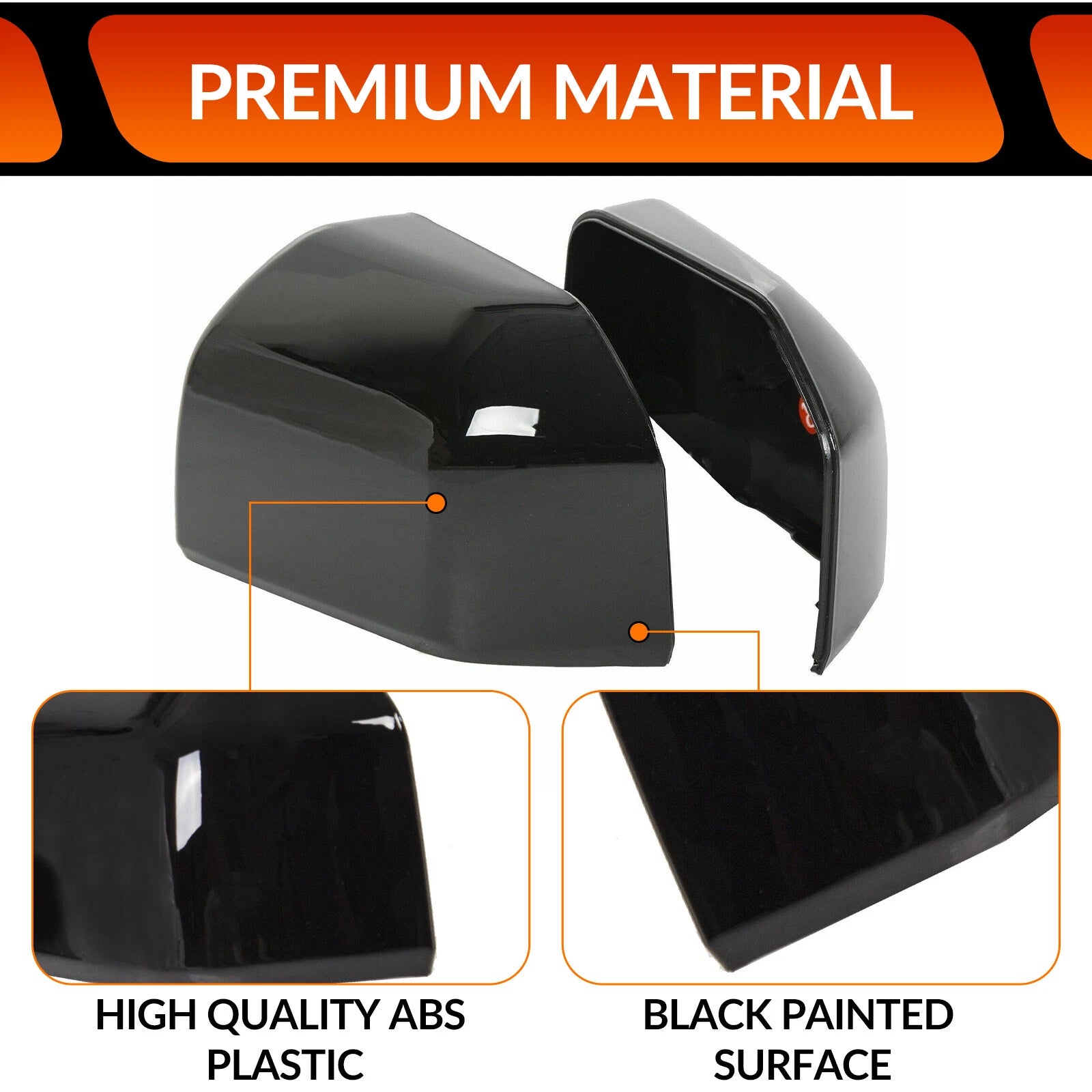 Mirror Covers for Ford F150 F-150 (2015–2020) Glossy Black