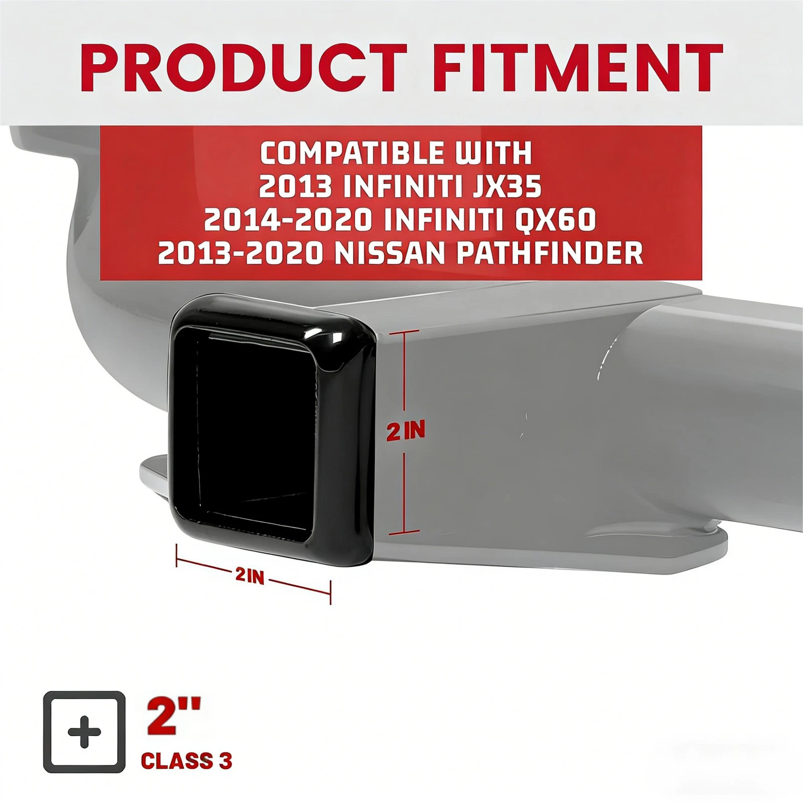 2" Class 3 Trailer Hitch for Infiniti QX60 (2014-2021) & JX35 (2013)