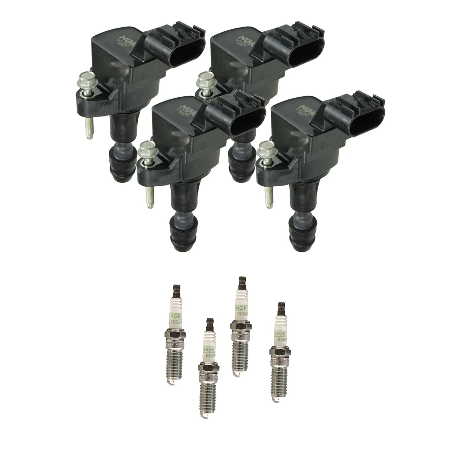 Set of 4 NGK Ignition Coils & Platinum Spark Plugs for Cobalt Equinox HHR (2005–2013)