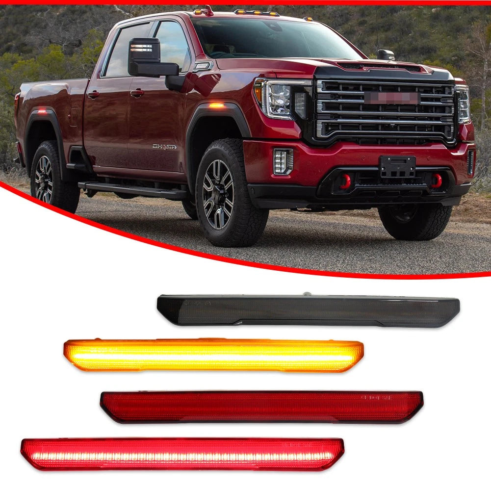 Set of 4 LED Front Rear Side Marker Lights for GMC Sierra 2500 3500 HD (2020–2024)