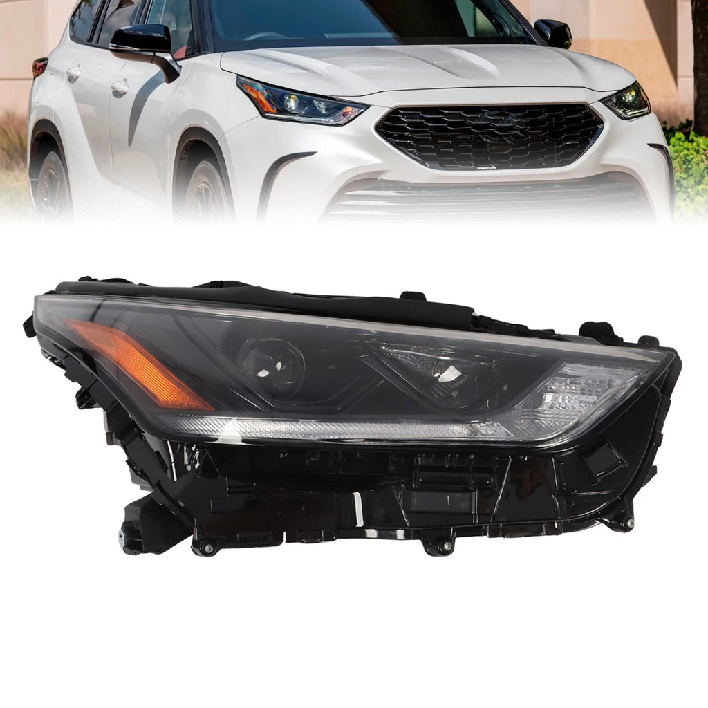 Passenger DRL Projector Headlight w/LED for Toyota Highlander (2020–2023)