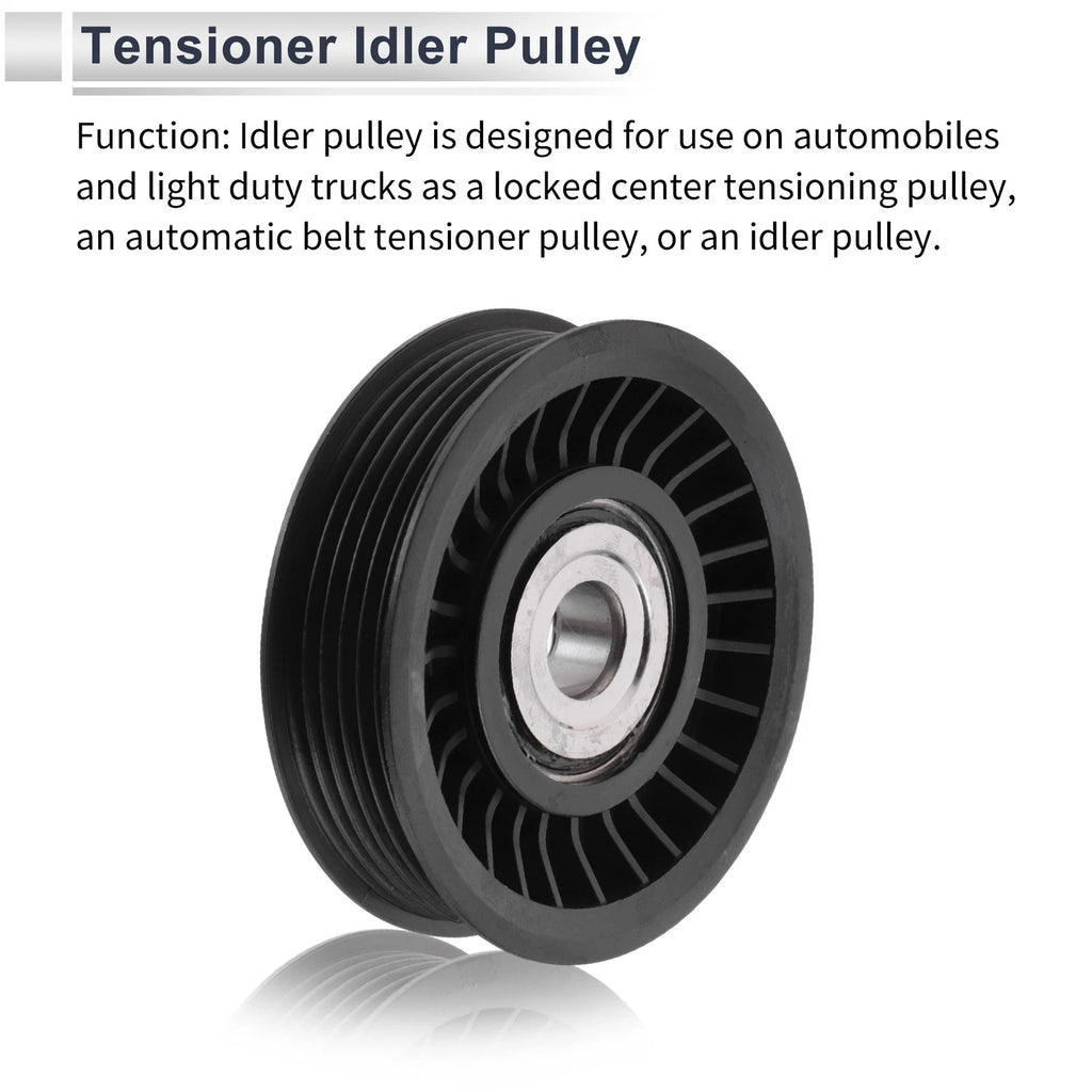 Drive Belt Idler Pulley for Ford Excursion (2002–2005) No. 1L2E6C348AA Plastic Black