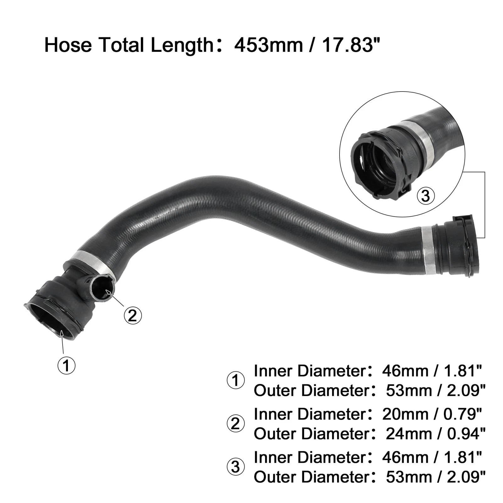 Radiator Coolant Water Hose 11531705224 for BMW 530i (2001–2003)