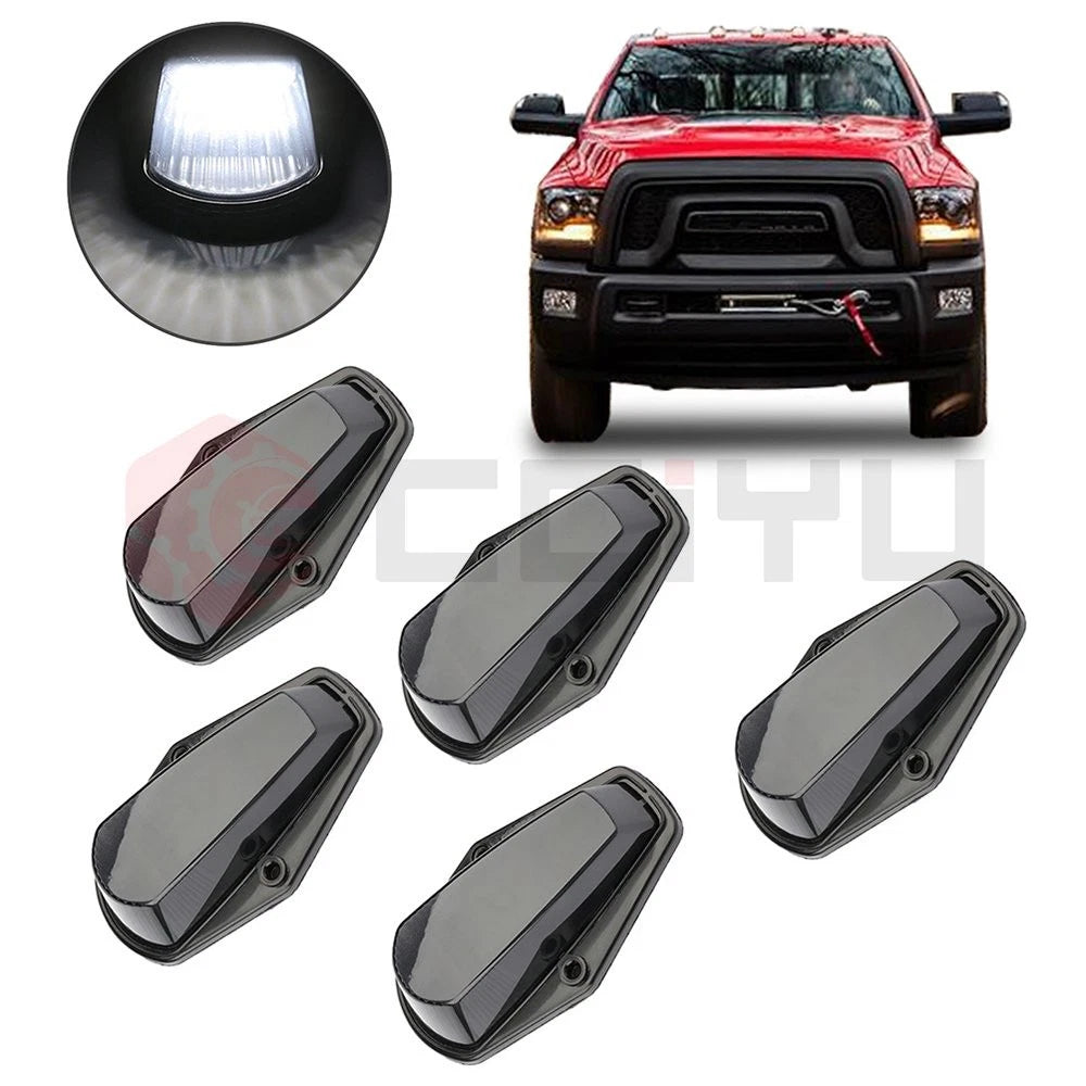 5X LED Smoke White Cab Marker Top Light for Ford F-150 F-250 F-350 (1980–1997)
