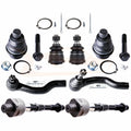 Set of 8 Lower Ball Joints & Tie Rods for Nissan Frontier (2005–2016)