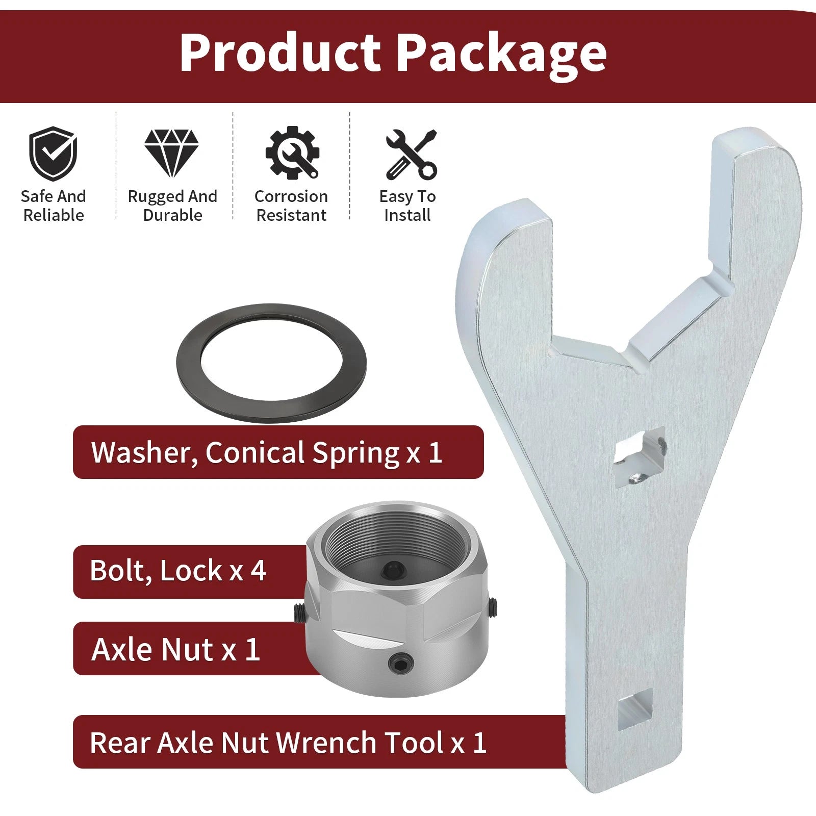 Rear Axle Lock Nut + Wrench Tool for Yamaha YFZ450R/YFZ450X (2009–2024)