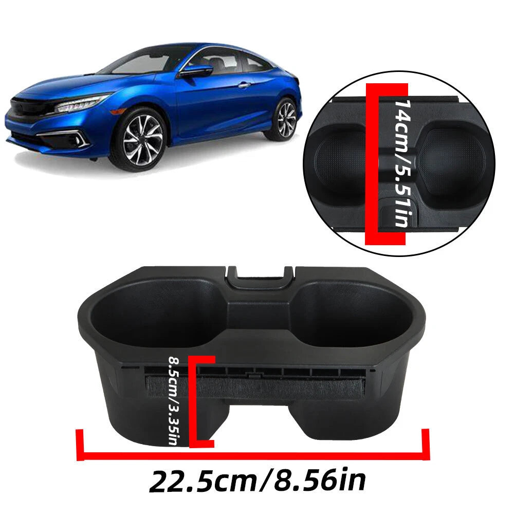 Cup Holder for Honda Civic (2016â2018) Black Center Console Storage